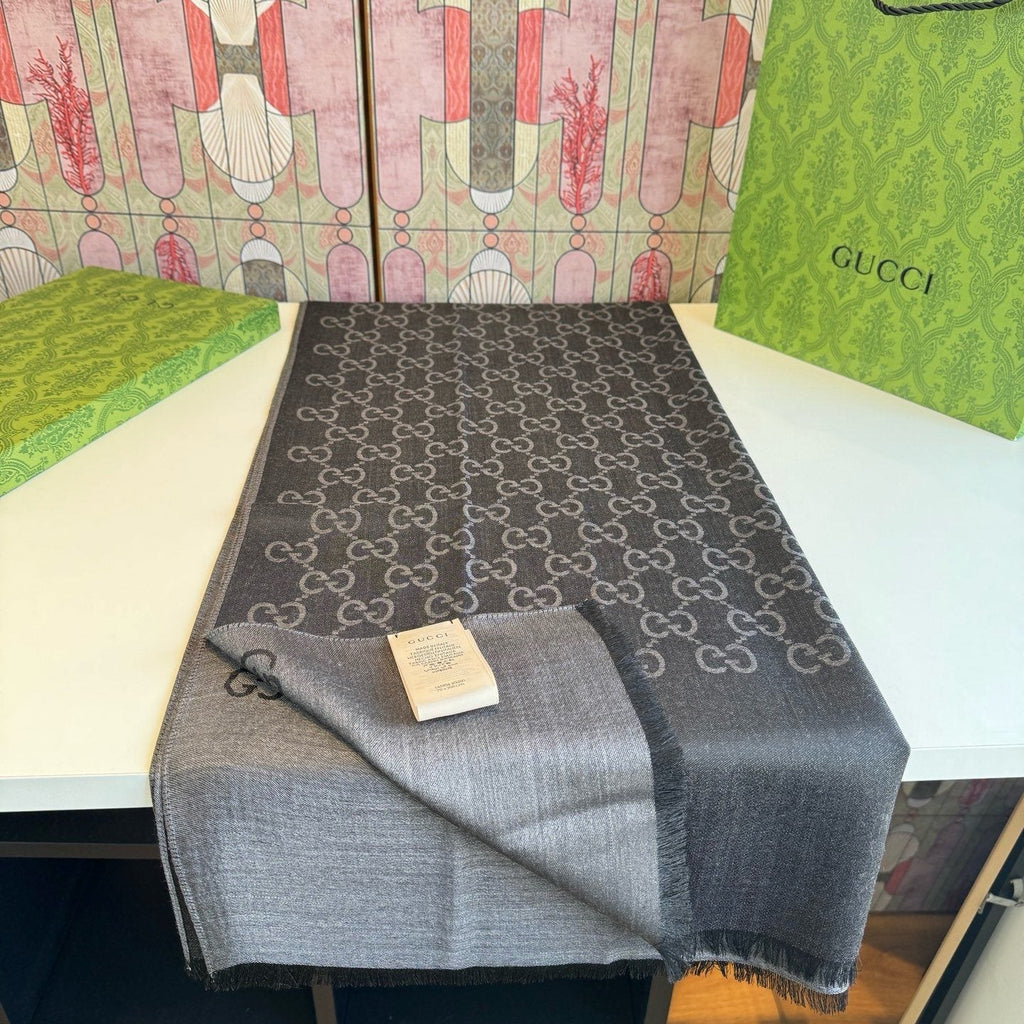 Gucci Fringed Monogram Scarf