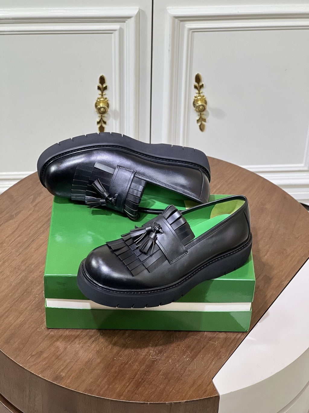 Bottega Veneta Men’s Tassel Lug Sole Loafers
