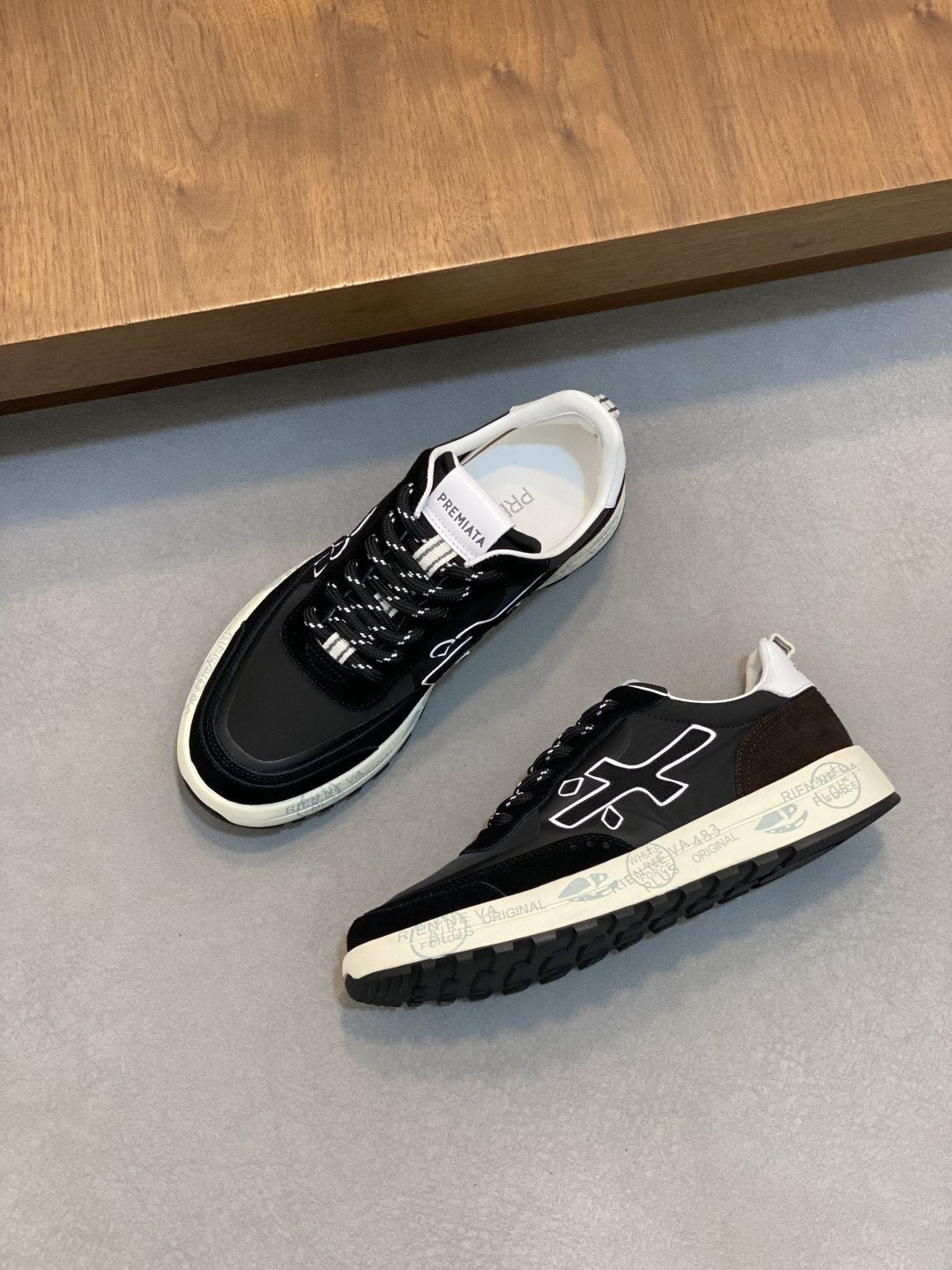 Premiata Suede Mesh Low-Top Sneakers