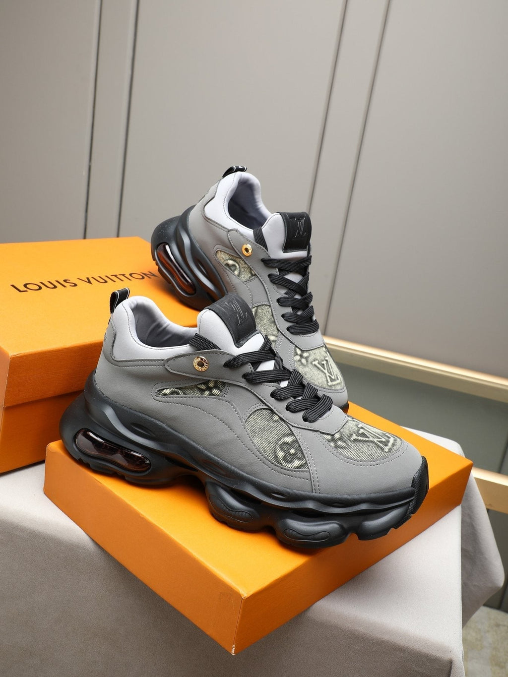 Louis Vuitton Patterned Panel Chunky Sneakers