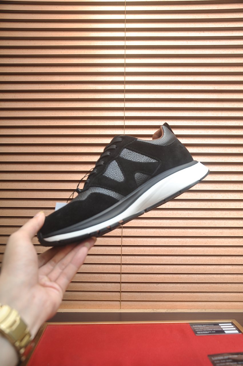 Zegna Men's Low-Top Panel Sneakers