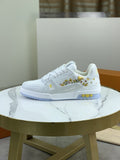 Louis Vuitton Floral Low-Top Sneakers - White, Gray & Yellow