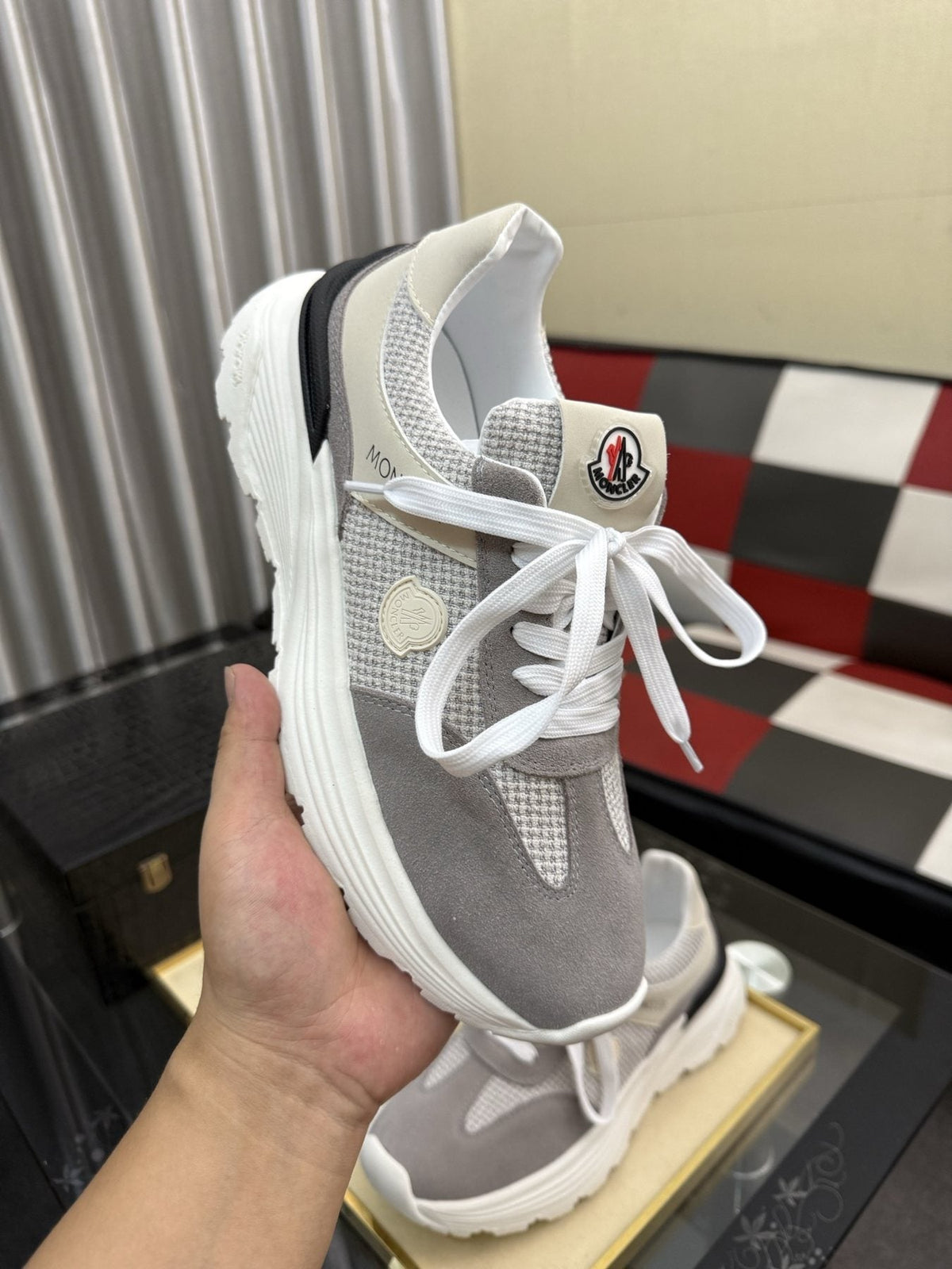 Moncler Men's Mesh Panel Sneakers - Padded Collar