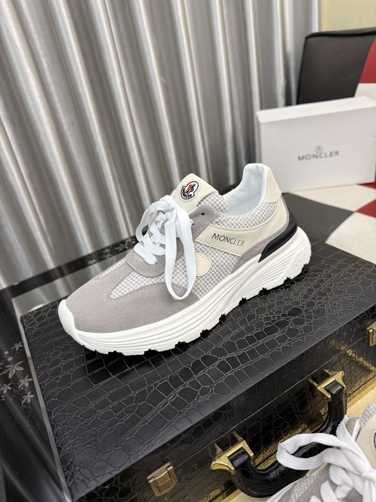 Moncler Men's Mesh Panel Sneakers - Padded Collar