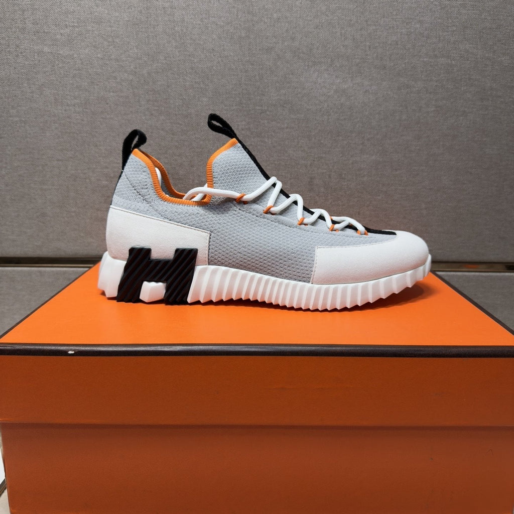 Hermès Men's Color-Block Low-Top Sneakers - Ribbed Outsole