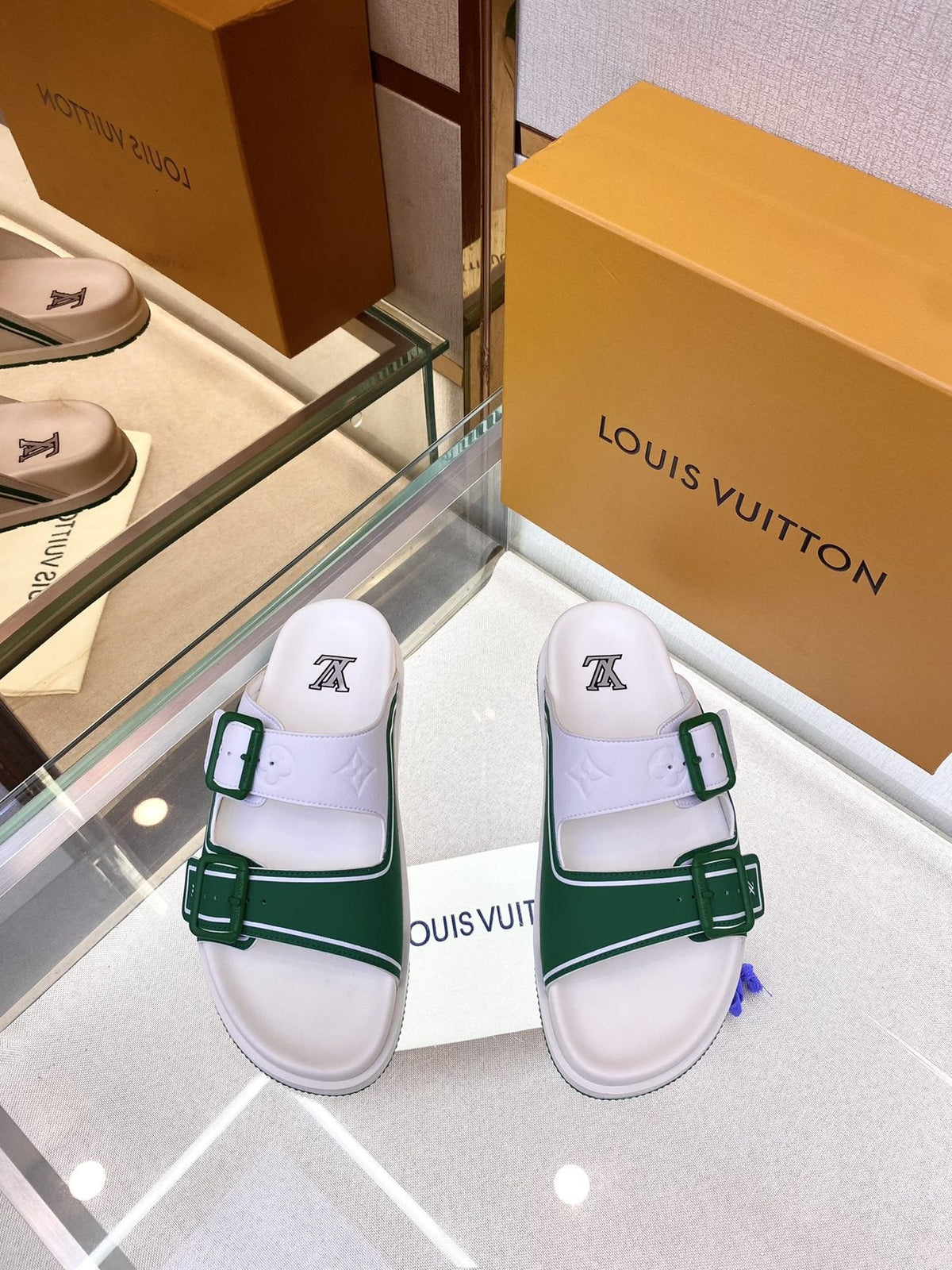 Louis Vuitton Double-Strap Slide Sandals - Open Toe