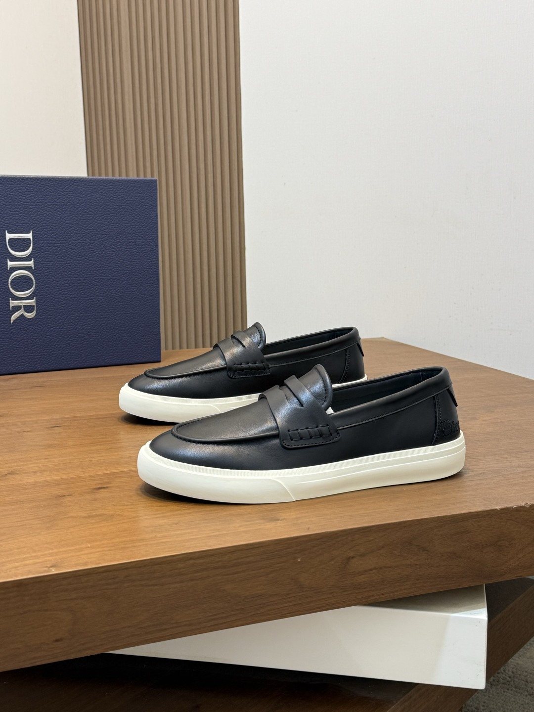 Dior Men's Vamp-Strap Slip-On Shoes