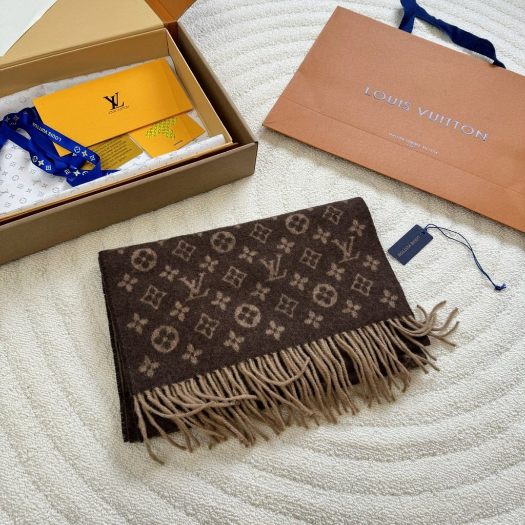 Louis Vuitton Monogram Fringed Scarf