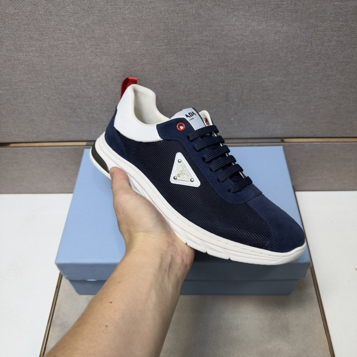 Prada Paneled Low-Top Sneakers