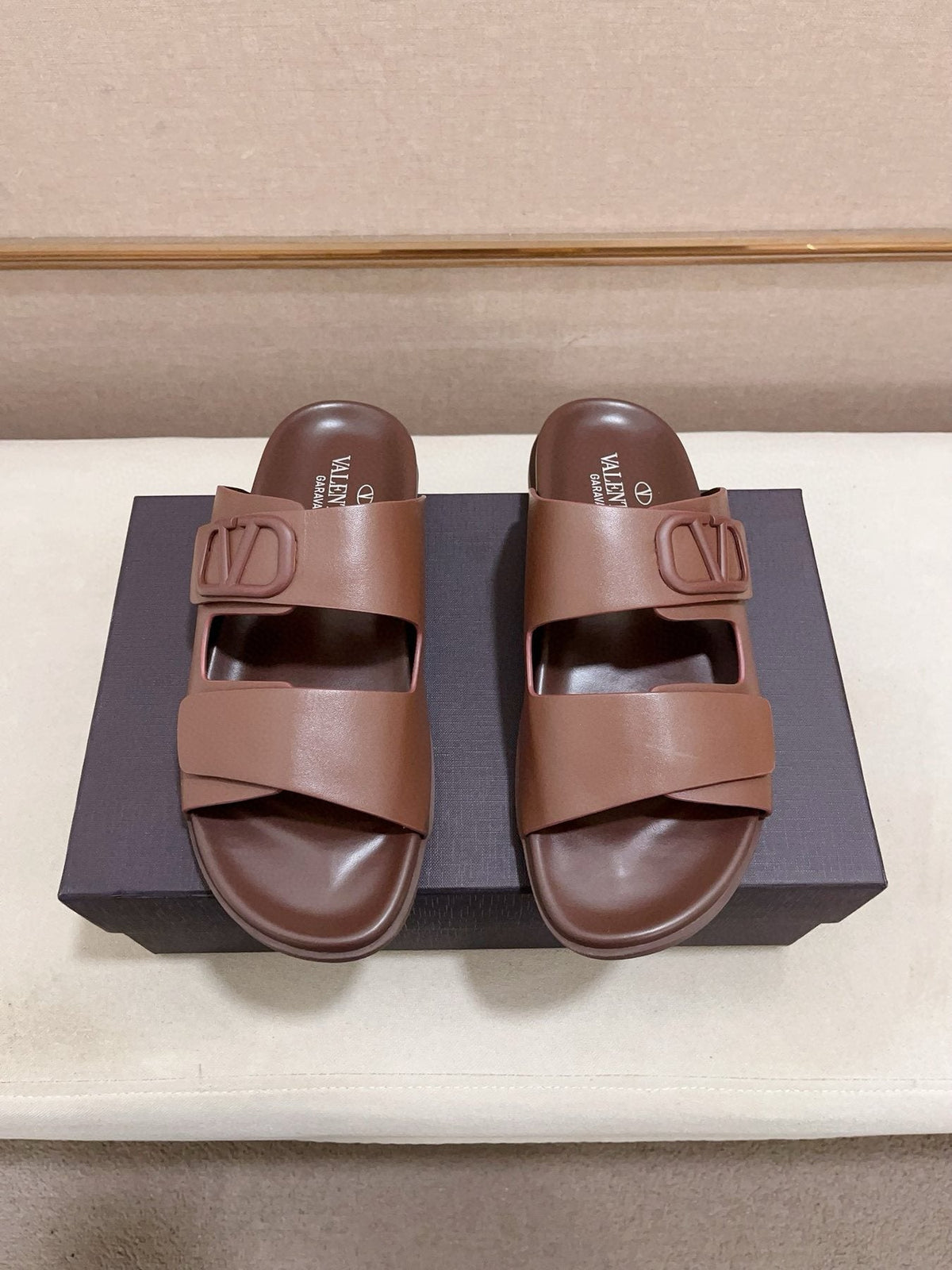 Valentino Men's V Logo Slide Sandals