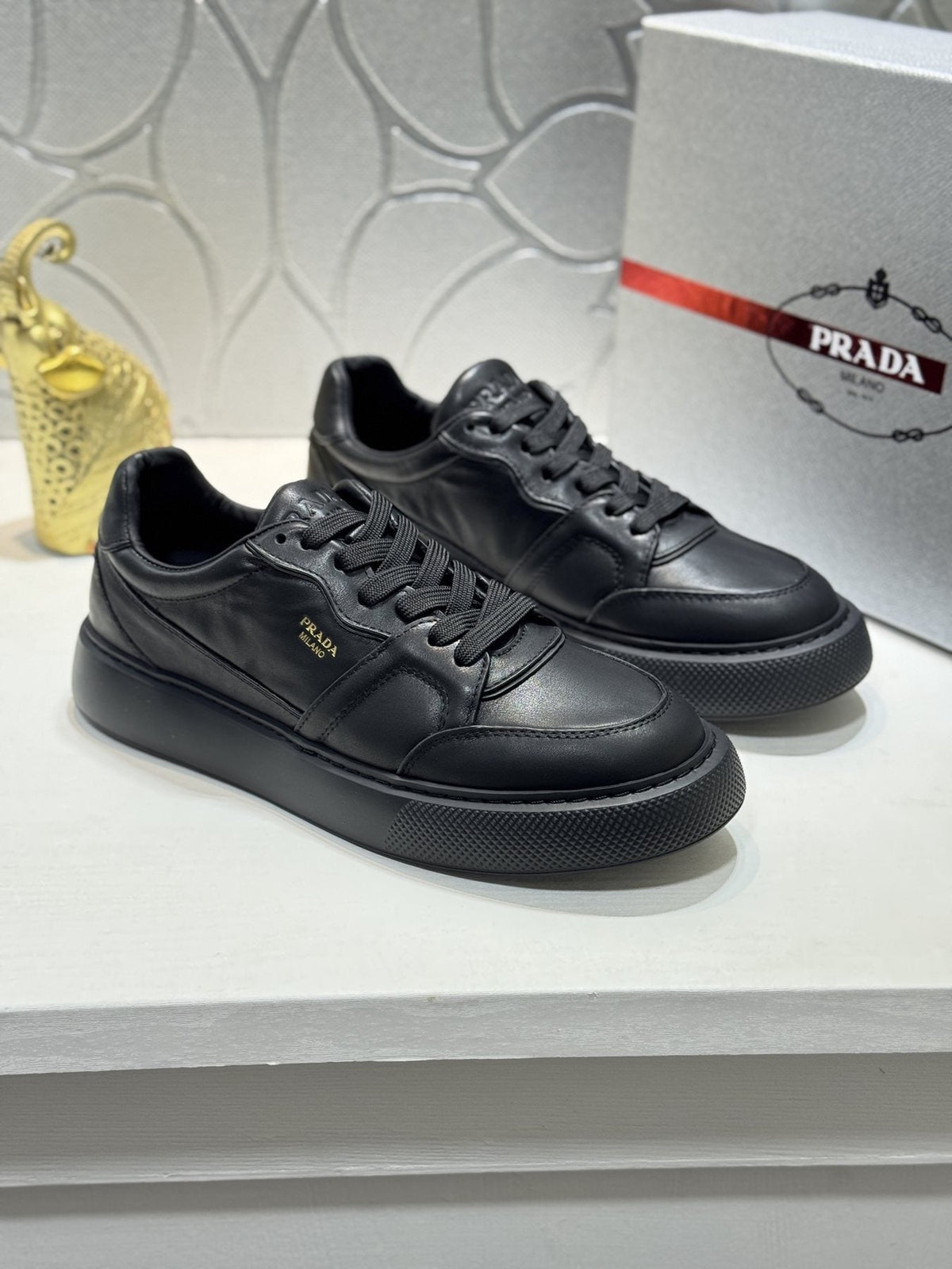 Prada Men's Paneled Lace-Up Sneakers
