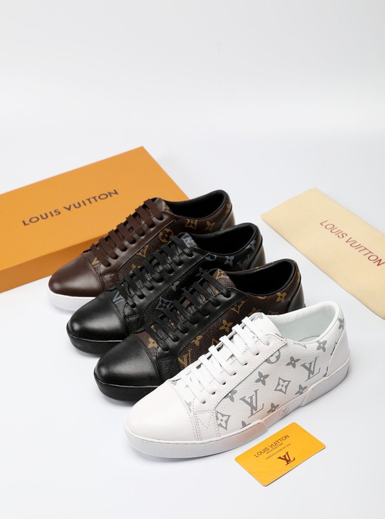 Louis Vuitton Black Monogram Panel Sneakers