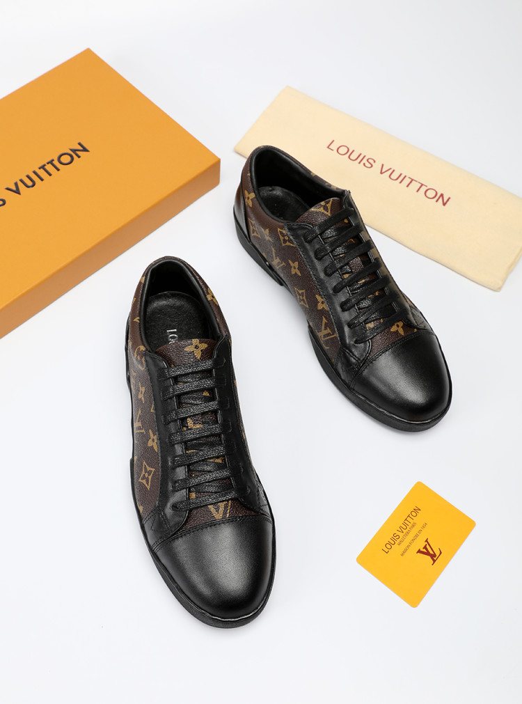 Louis Vuitton Black Monogram Panel Sneakers