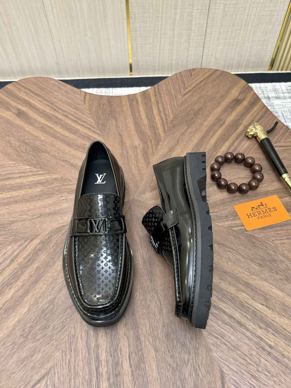 Louis Vuitton Men's Patterned Hardware Loafers
