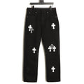 Chrome Hearts Cross-Motif Jeans with Back Lettering - Black/White