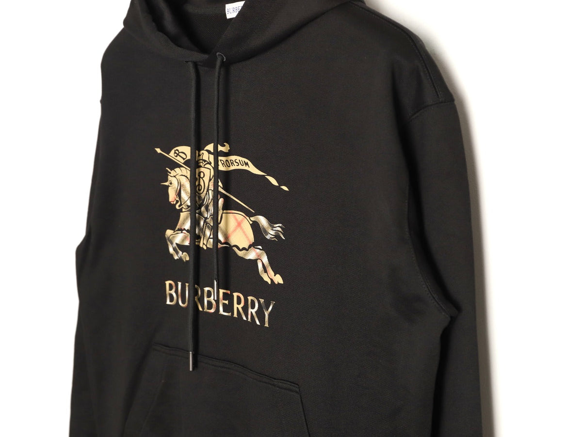 Burberry Equestrian Graphic Pullover Hoodie - Black