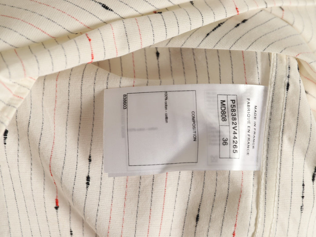 Chanel Stripe and Motif Long-Sleeve Shirt - Cream